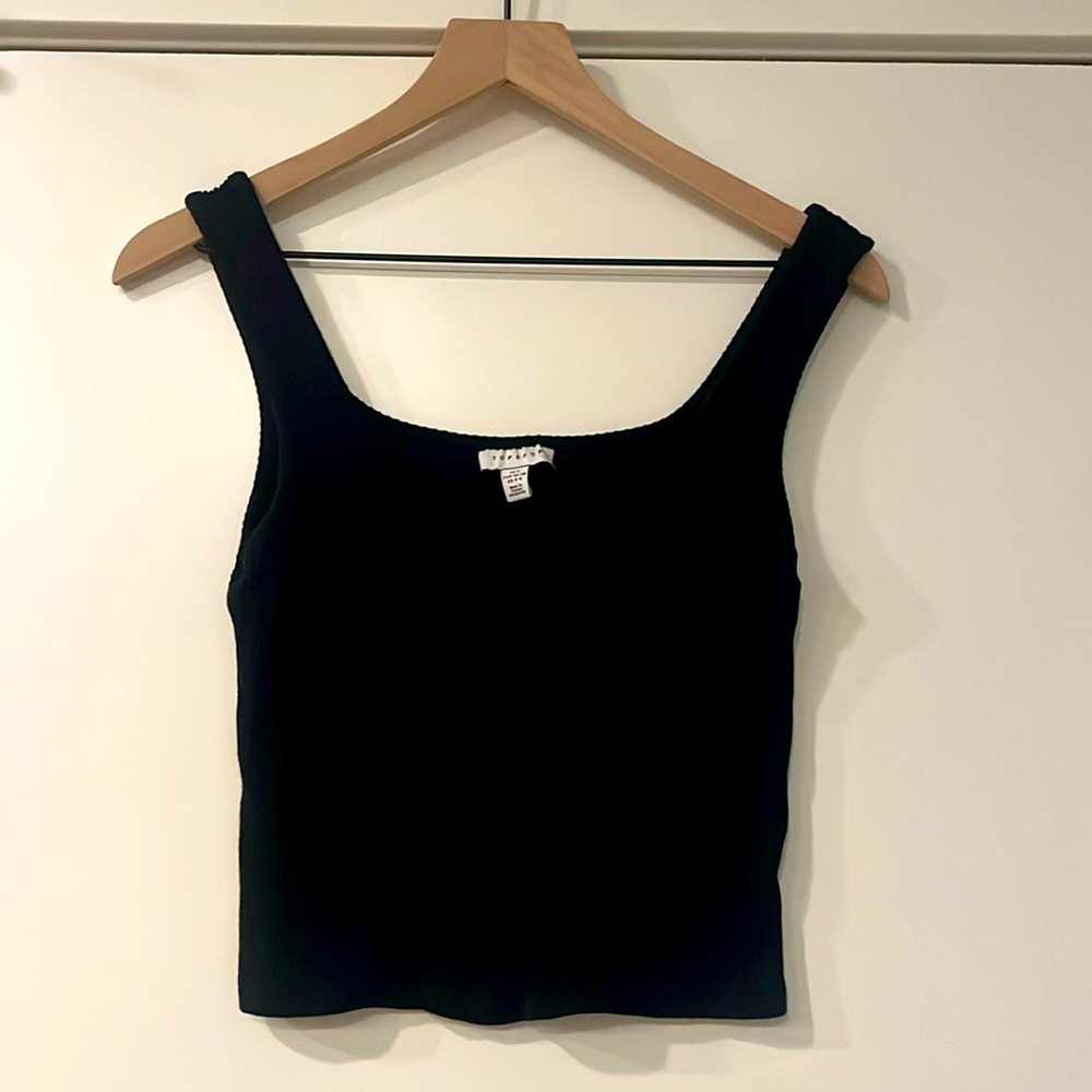 Simple black tank, small, Top Shop